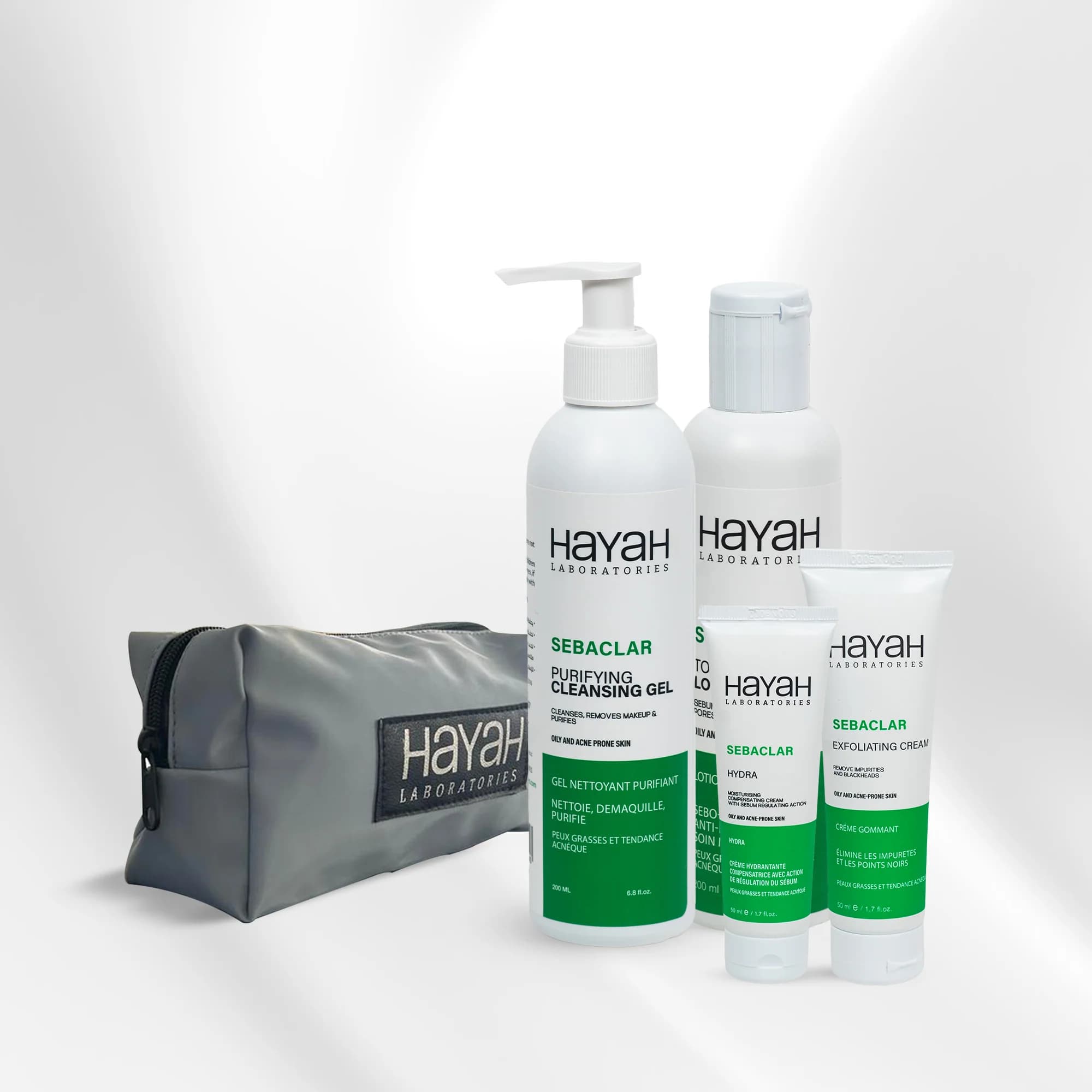 Haya Sebaclar Cleanser + tonic + Peeling + Hydra