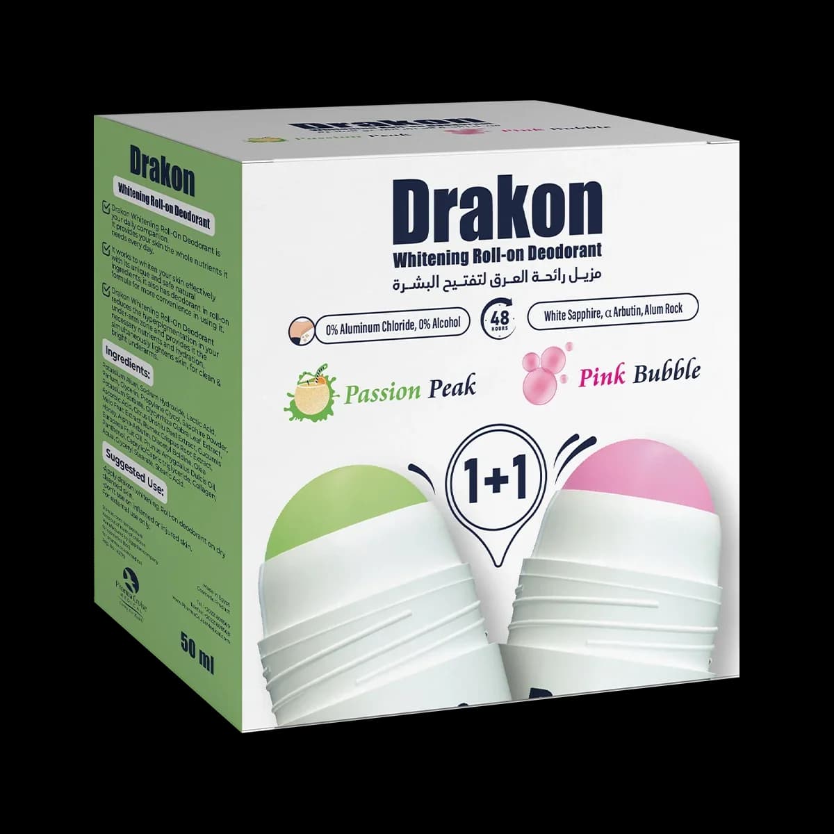 Drakon Whitening Roll on Passion Peak + Pink Bubble