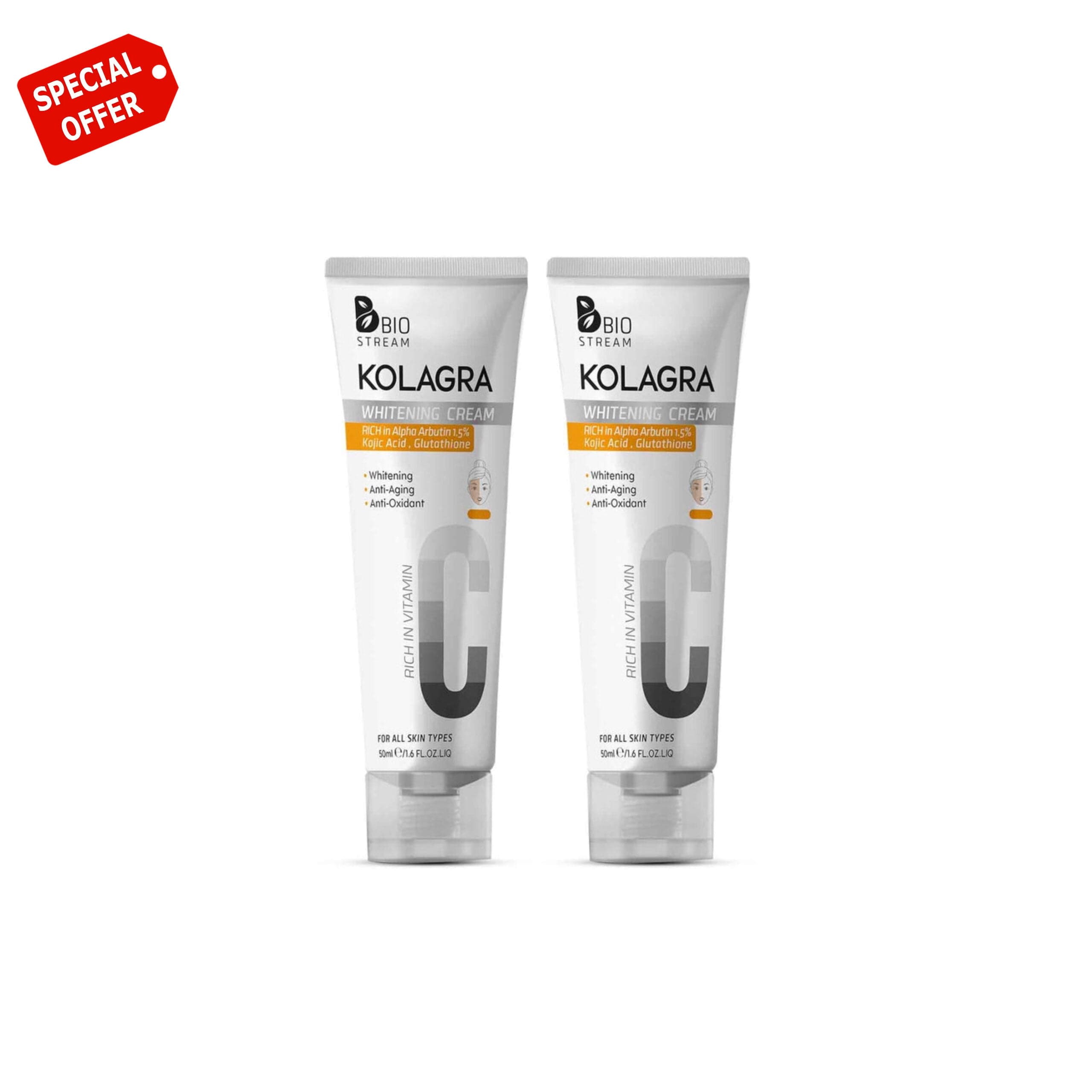 Kolagra Offer Whitening Cream with alpha Arbutin (1+1)